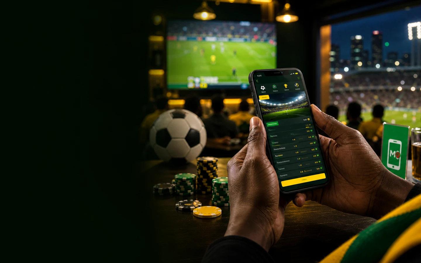 YellowBet Kenya sports betting and casino app on a phone